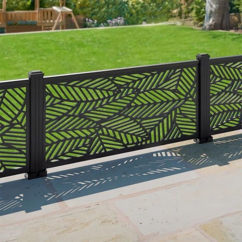 Minimalist Iron Fence with Leaf Motif